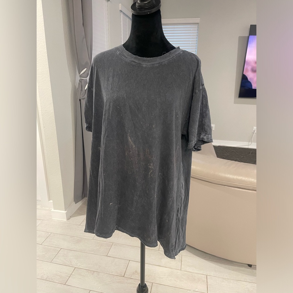 Free people fp movement bleached cotton oversized tee Sz Small